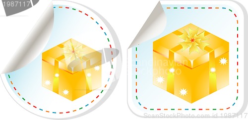 Image of Set of stickers - yellow gift boxes