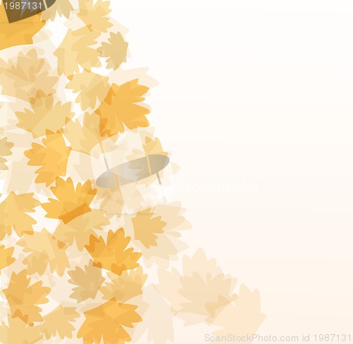 Image of Beautiful autumn background with maple leaves