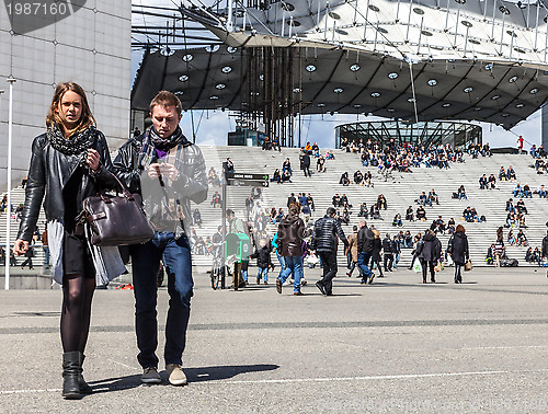 Image of Casual Young Couple in La Defense