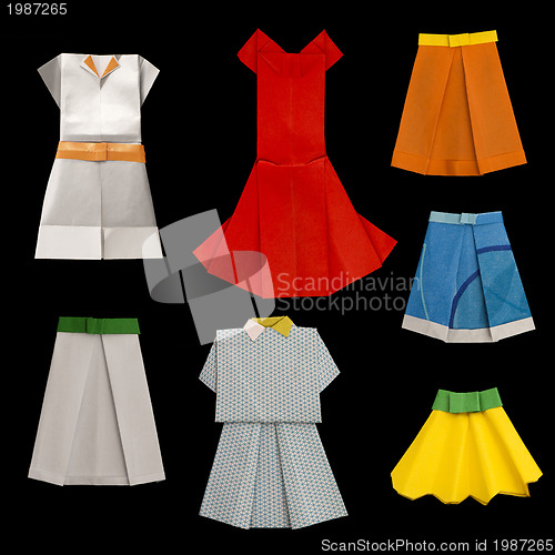 Image of Set of Dresses and Skirts made ??of paper