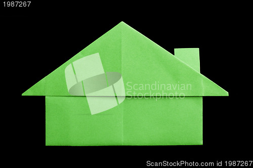 Image of House paper made folded origami style