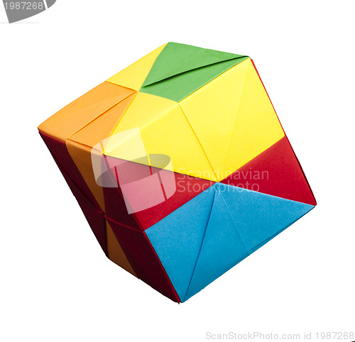 Image of Paper cubes folded origami style.