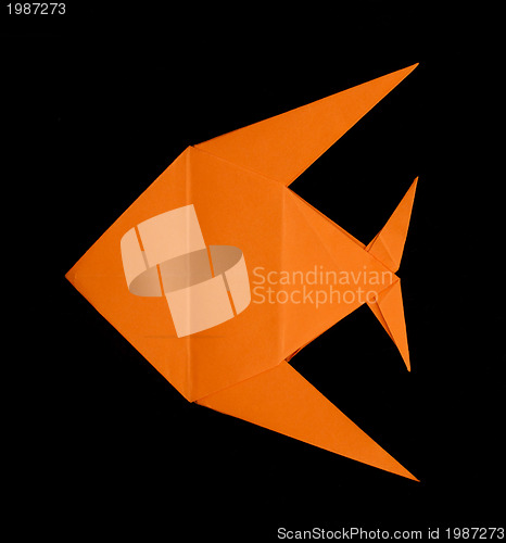 Image of Orange fish folded origami