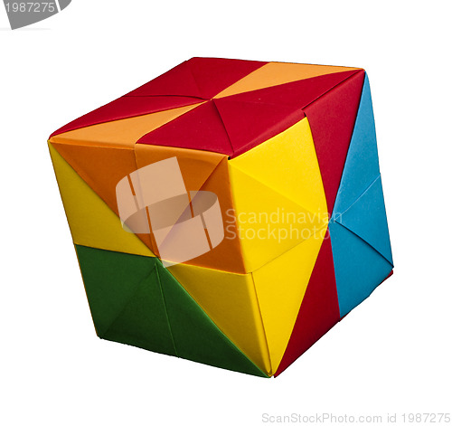Image of Paper cubes folded origami style.