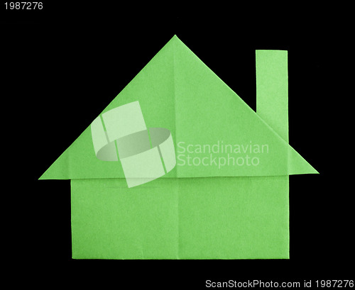 Image of House paper made folded origami style
