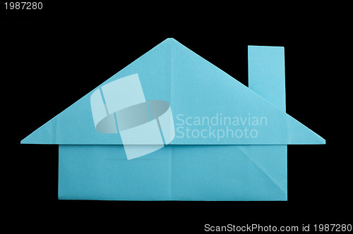 Image of House paper made folded origami style