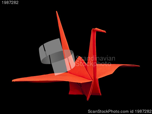 Image of Red crane bird origami