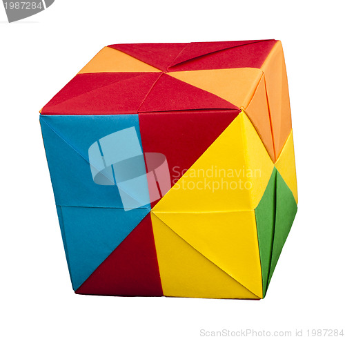 Image of Paper cubes folded origami style.