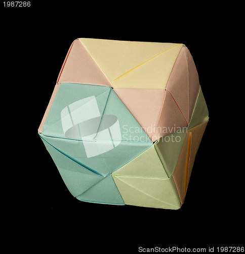 Image of Paper cubes folded origami style.