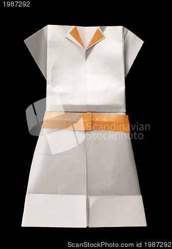Image of White dress made ??of paper