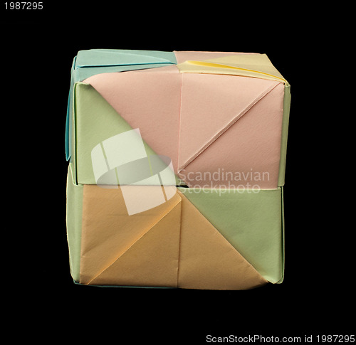 Image of Paper cubes folded origami style.