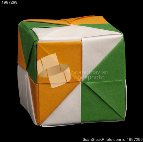 Image of Paper cubes folded origami style.