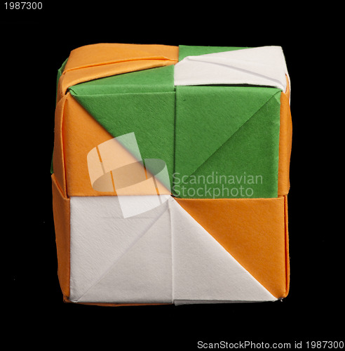 Image of Paper cubes folded origami style.