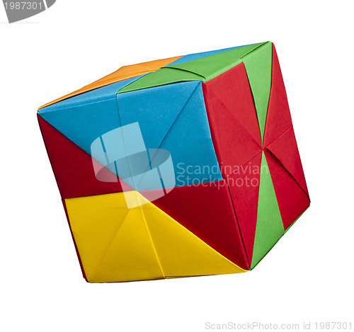 Image of Paper cubes folded origami style.