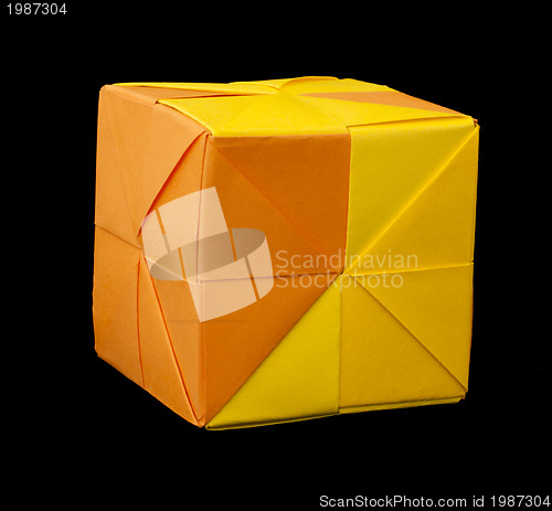 Image of Paper cubes folded origami style.