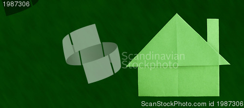 Image of House paper made folded origami style