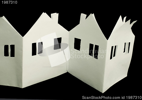Image of House paper made folded origami style