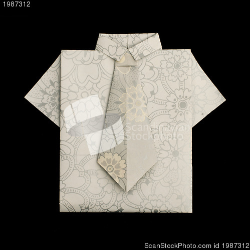 Image of Isolated paper made shirt.