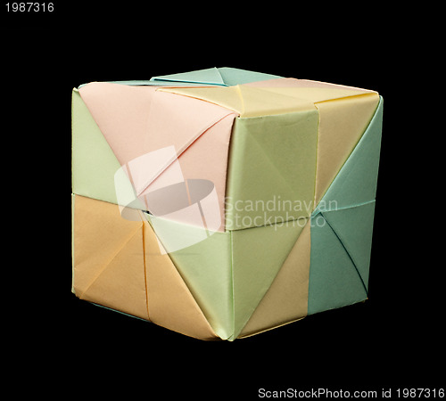 Image of Paper cubes folded origami style.