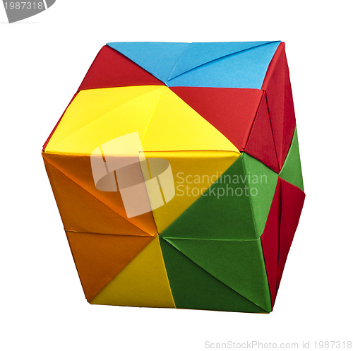 Image of Paper cubes folded origami style.