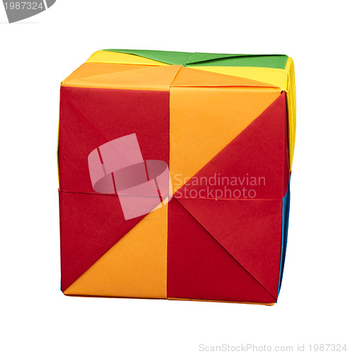 Image of Paper cubes folded origami style.