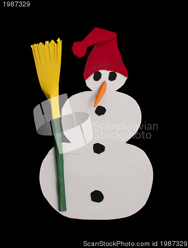 Image of Snowman isolated over black