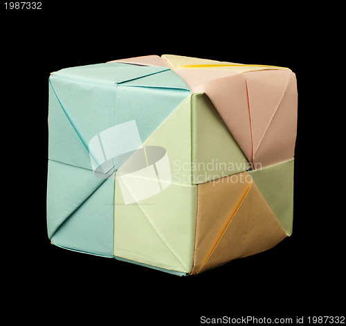 Image of Paper cubes folded origami style.