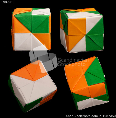 Image of Paper cubes folded origami style.