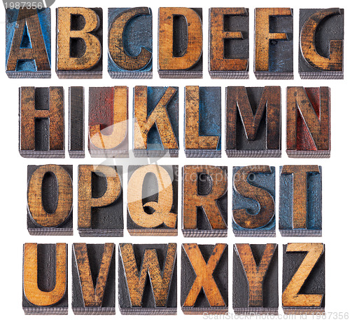 Image of alphabet in antique wood type