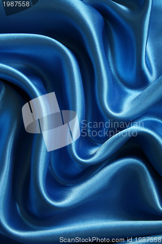 Image of Smooth elegant dark blue silk can use as background 