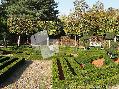 Image of French garden in fall, anjou, France