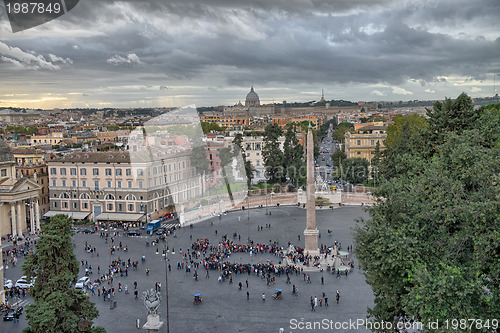 Image of View of Piazza del Popolo from Pincio promenade - Rome