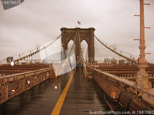 Image of Brooklyn Bridge with the Rain, New York