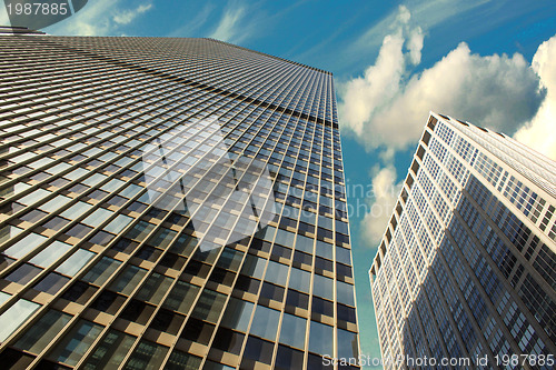 Image of Modern Skyscrapers with Dramatic Sky