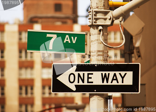 Image of 7th Avenue Street Sign in New York - Manhattan