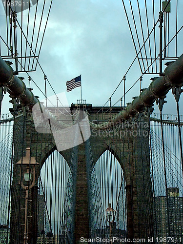 Image of Brooklyn Bridge Detail in New York