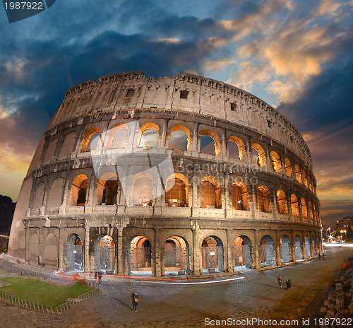 Image of Wonderful view of Colosseum in all its magnificience - Autumn su