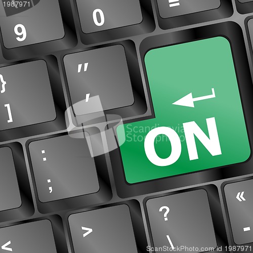 Image of On text on a button keyboard, business concept