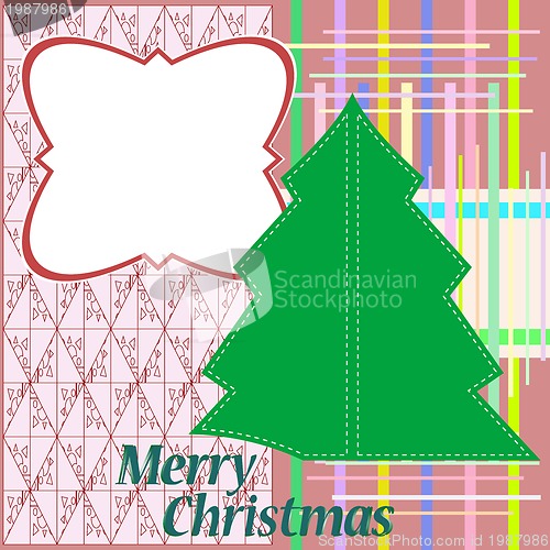 Image of Christmas tree on abstract background