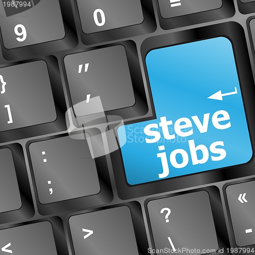 Image of Steve Jobs button on keyboard - life concept
