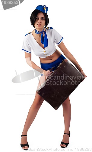 Image of Young beautiful air hostess