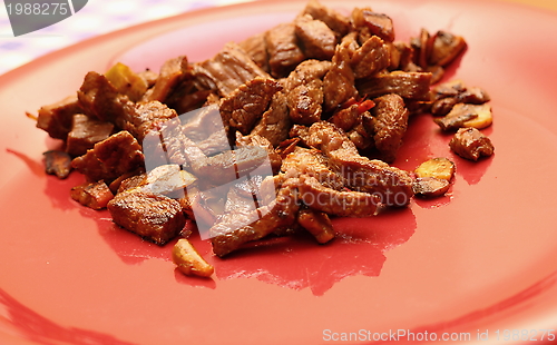 Image of fried beef slices