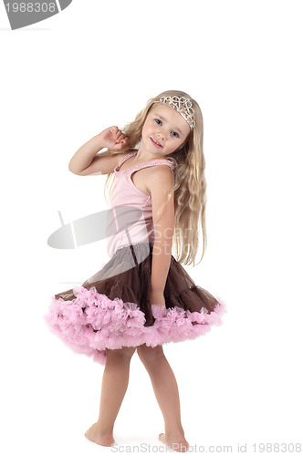 Image of Little girl in tutu skirt