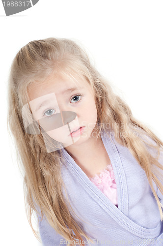 Image of Unhappy pretty girl in studio