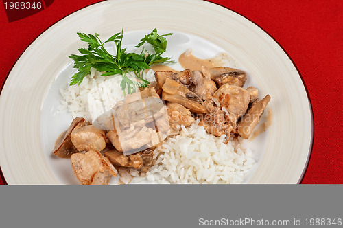 Image of rice with meat