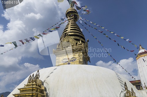 Image of temple of swayabhunath in kathmandu, nepal