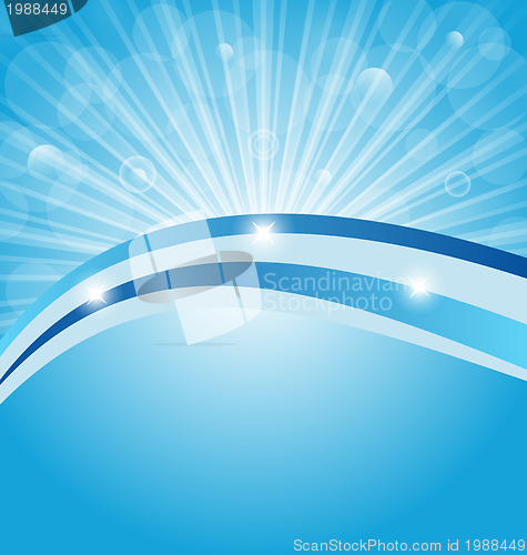 Image of Business card show light rays 