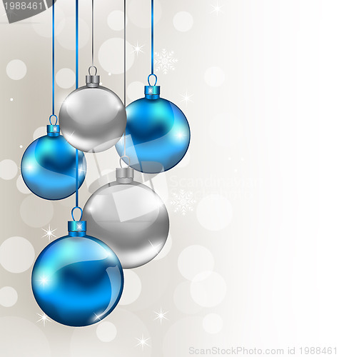 Image of Holiday background with Christmas balls