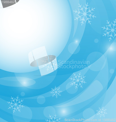 Image of Christmas winter background with snowflakes