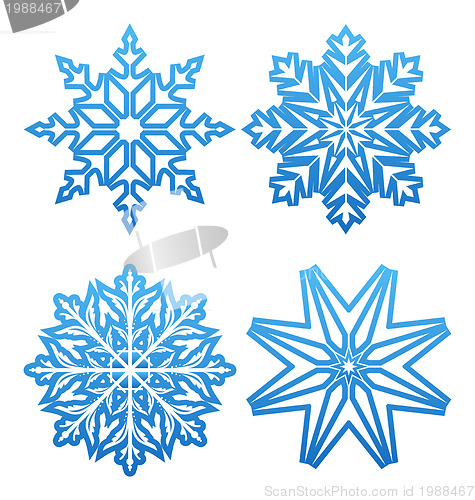 Image of Set of variation snowflakes isolated